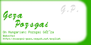 geza pozsgai business card